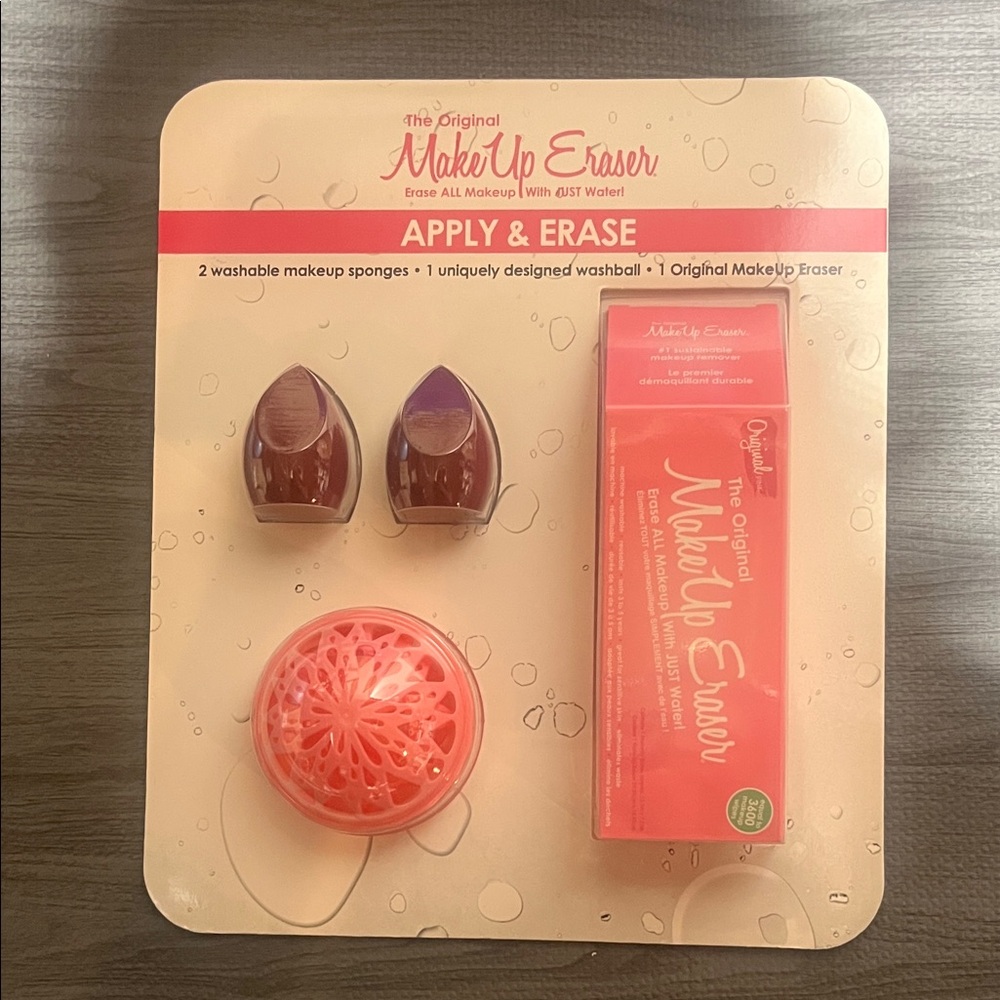 MakeUp Eraser Pink Set with 2 washable make up Sponges